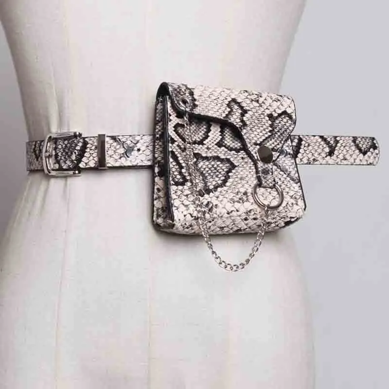 

[YaLee] New Fashion 2019 Spring Summer Metal Chain Pin Buckle Girdle Personality PU Leather Mini Bag Long Belts Women Y706