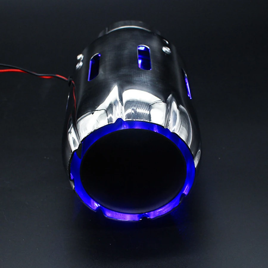 

Universal Car Stainless Steel Spray Device Light Tail Throat Exhaust Blue Leds Modified Flame Spray Light Modulator Styling