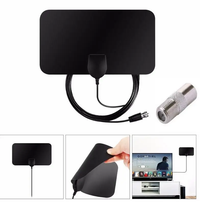 

Antenna Digital HD TV 200 Miles Amplified Mile Ultra Thin Range Indoor 1080P 4K