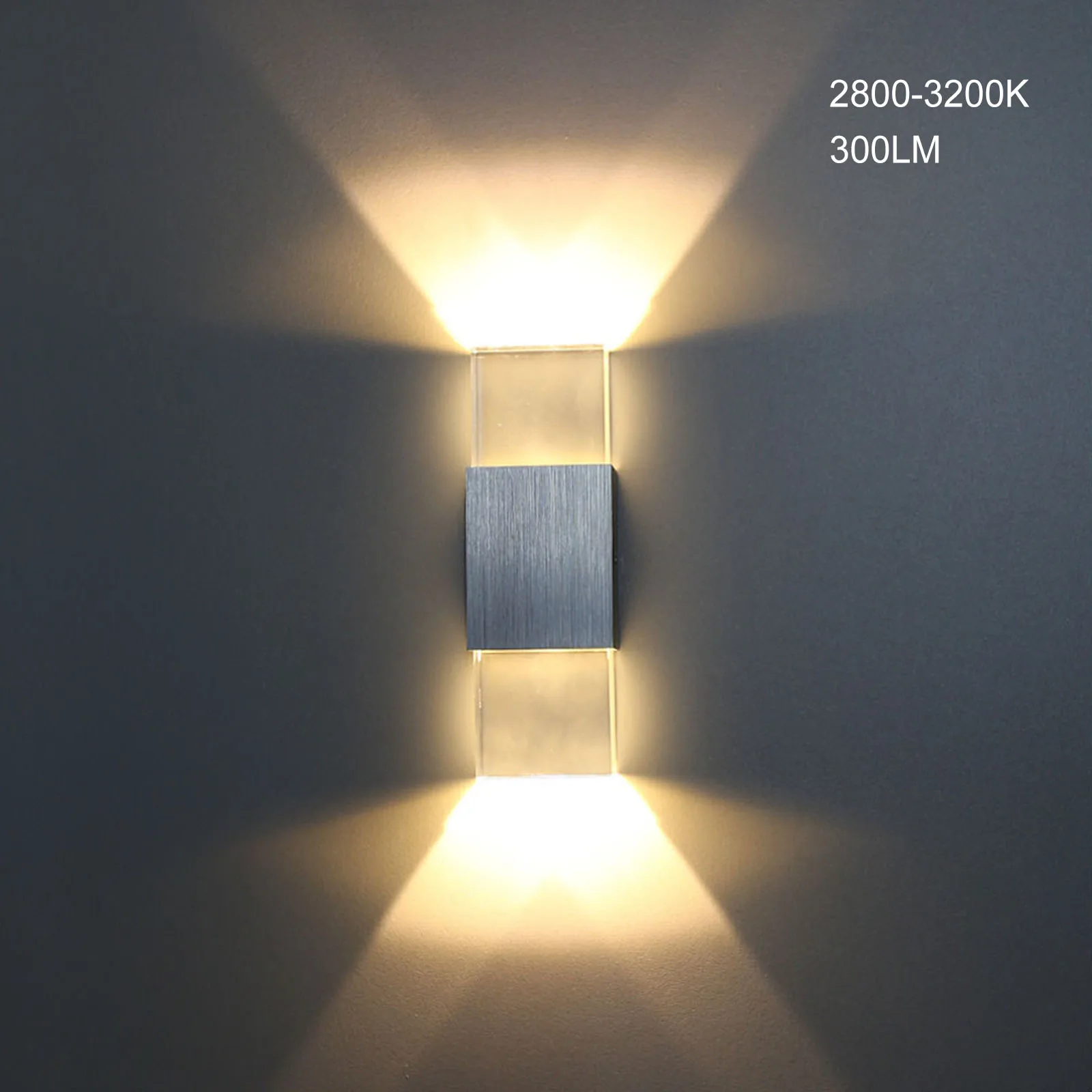 

6W Modern Square Aluminum COB LED Wall Lamp Light Acrylic Crystal AC110 220V Home Lighting Indoor Outdoor Decoration