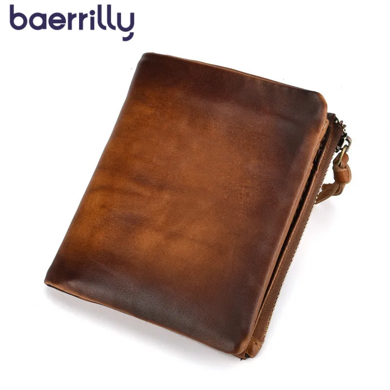

Fashion RFID Man Wallet Genuine Leather Men Wallets Credit Card Holders With Coin Pocket Zipper Travel Money Pocket Clutch Bags