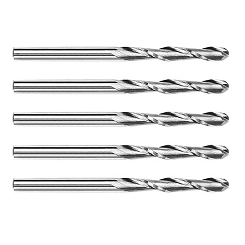 

5pcs 2 Flute Spiral Ball Nose End Mill Engraving Bit 22mm Milling Cutter Flute Bit For PVC Hard Wood Woodworking Machine Mayitr