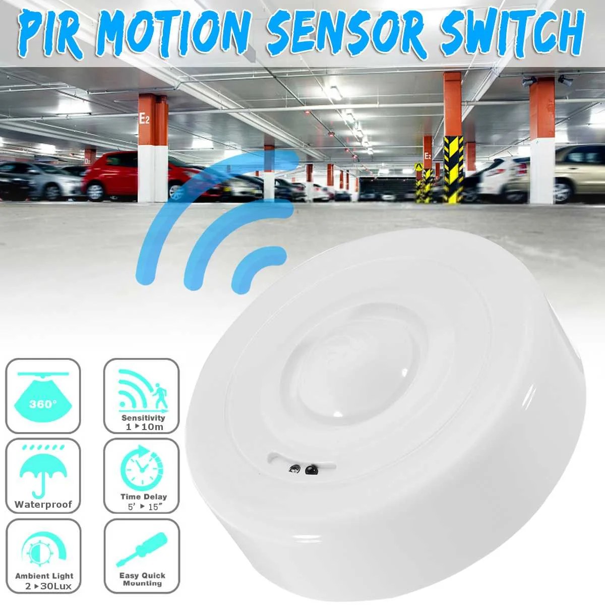 

Radar Induction Switch Infrared Adjustable Distance PIR Motion Sensor Light Lamp 360 Detector Ceiling Speed Corridor Outdoor