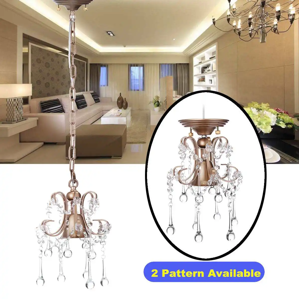 

Shabby Chic White Chandelier Crystal Beaded Light New Bedroom Lighting Restaurant Chandelier