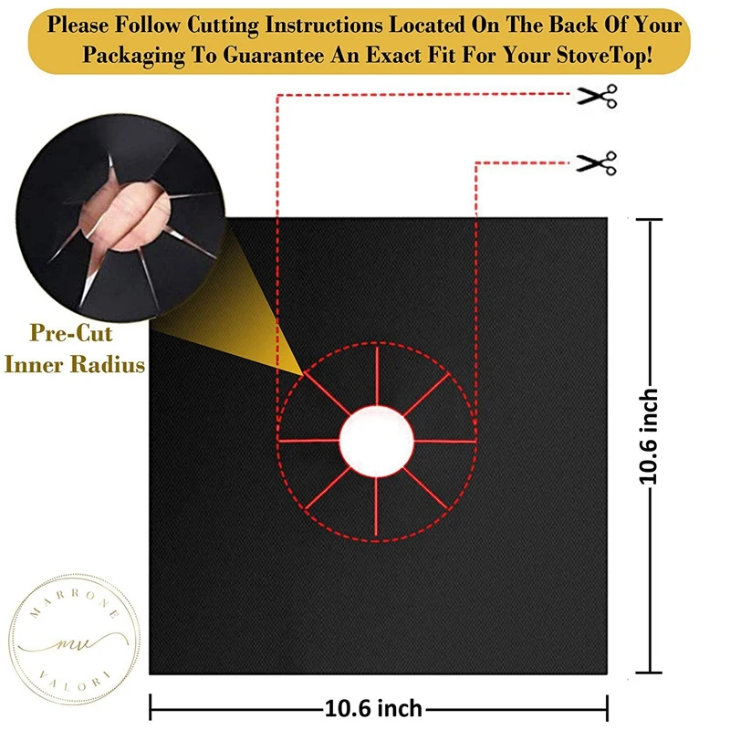 SANQ 9Pcs Stove Burner Covers Cut To Fit All Models Double Thickness +(Bonus Trivet Mat)Easy To Cut,Clean & Use!Gas Range Prot SANQ 9Pcs Stove Burner Covers Cut To Fit All Models Double Thickness +(Bonus Trivet Mat)Easy To Cut,Clean & Use!Gas Range Prot