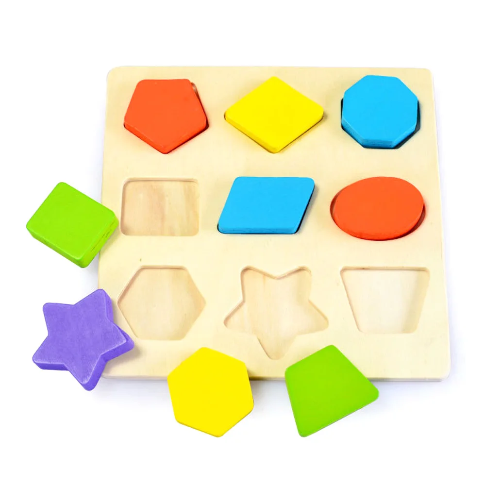 

9pcs Shape Sorter Baby Toys Early Education Learning 3D Wooden Children Cognitive Intelligence Multicoloured Geometric Kids Gift