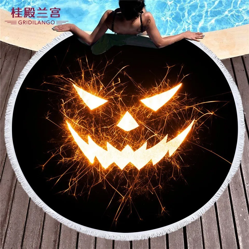 

GRIDILANGO Geometric Patterns Round Beach Towel For Adult Quickly Absorbtable Swimming Travel Home Blanket Yoga Mat Bath Towel