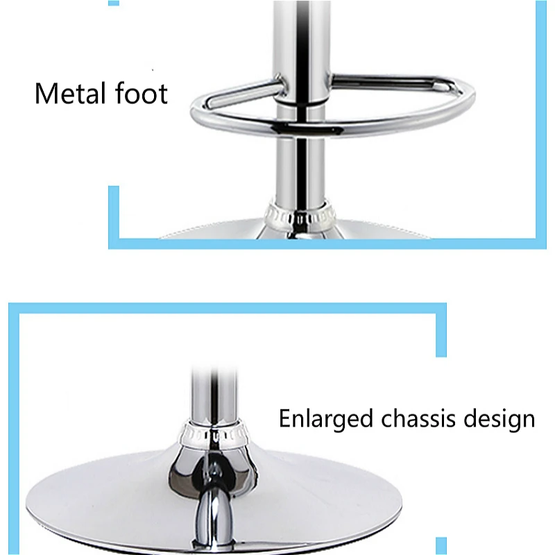 Modern Simple Bar Chair Lifted Rotated Coffee Shop Stool Multi-function Cashier Seat with Footrest Household Leisure PU Stool