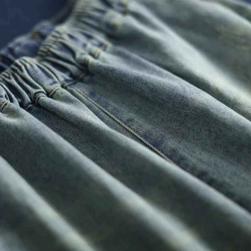 Denim Mujeres Cowboy Longitud Nuevo Vintage La Patchwork Primavera Patrón Ad648 Whitening Marea ewq Cintura Completa 2019 Pantalones Suelta De Las Elástico Moda qPYfBx6n