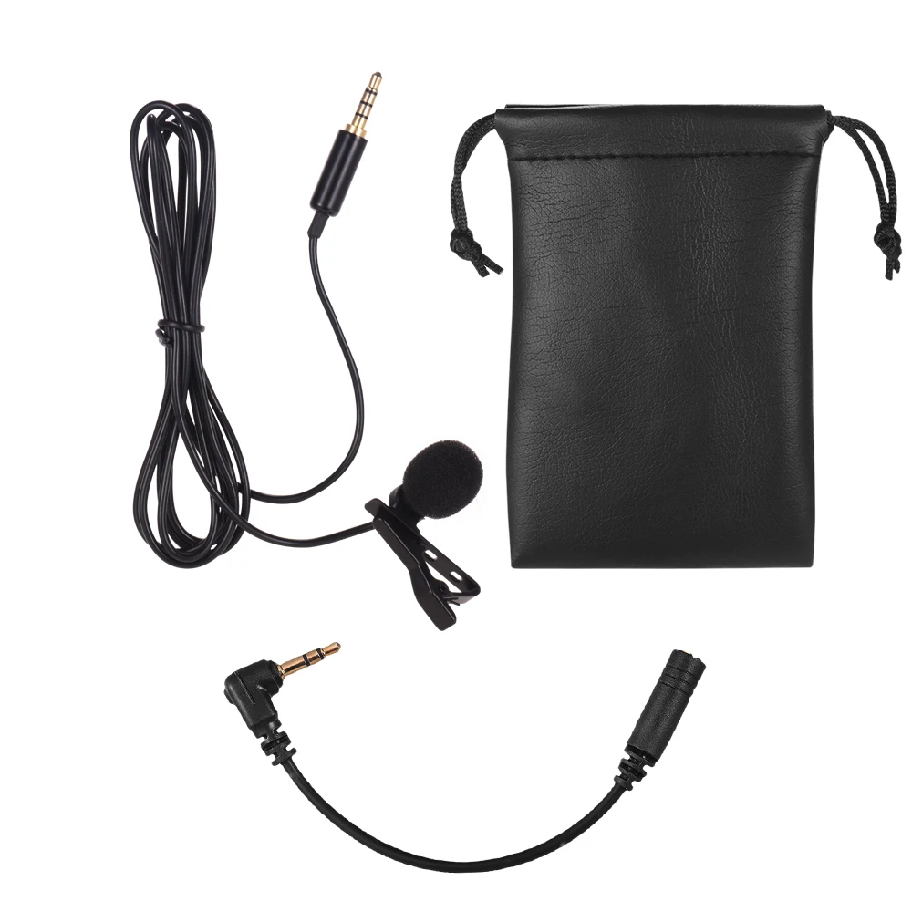 

Lavalier Lapel Omnidirectional Clip-on Microphone for iPhone Smartphone Tablet Laptop Cameras DSLR for Video Recording Interview