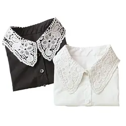 Винтаж Для женщин рубашка накладной кружевной воротник отстегиваемая блузка колье одежда с воротником аксессуары M8694