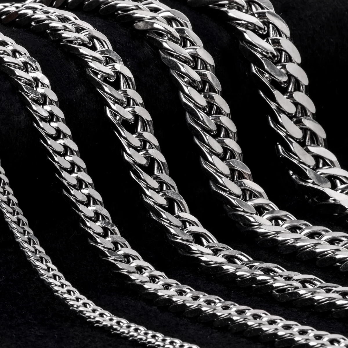 

3mm/4mm/6mm/8mm/10mm/12mm Width Stainless Steel Chain Bracelet For Men Silver Color Bracelets & Bangles Vintage Hip Hop Jewelry