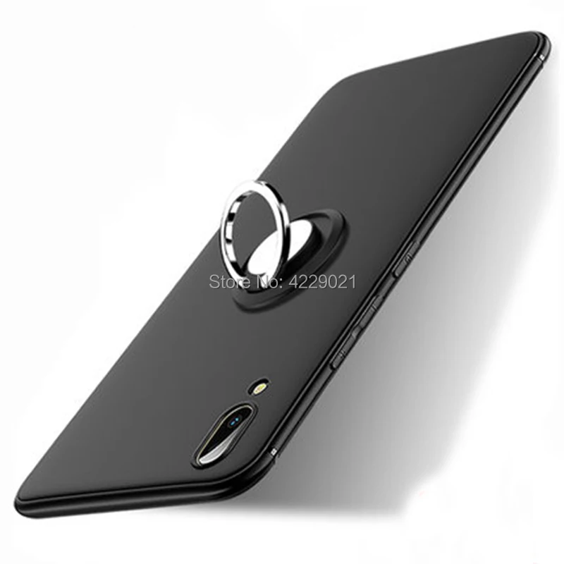 Роскошный силиконовый чехол для Samsung A50 с магнитным металлическим кольцом и