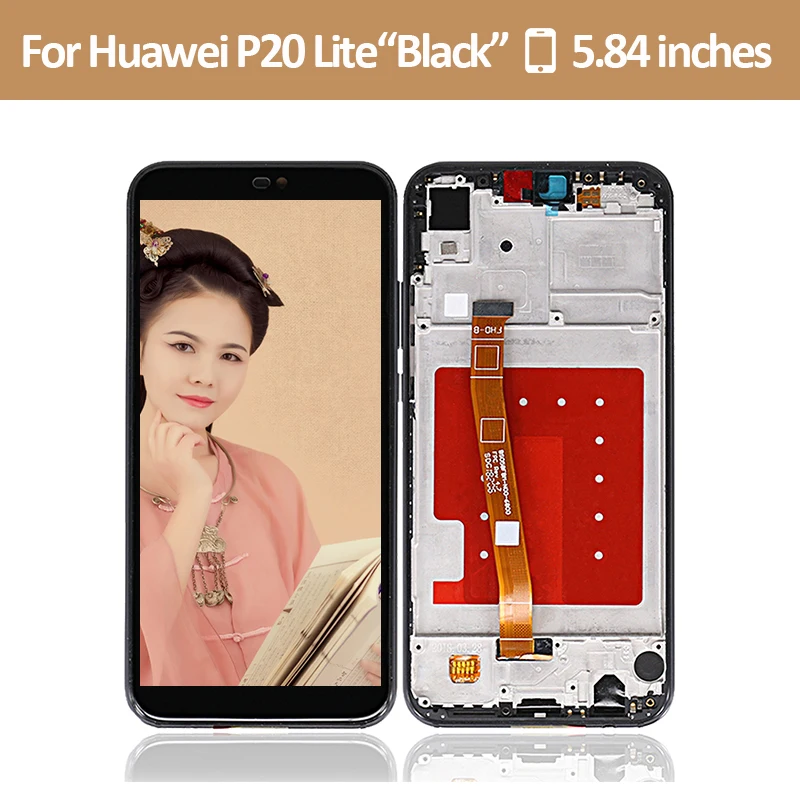 

5.84 inch For Huawei P20 Lite LCD Display And Touch Screen LCD Assembly For Huawei P20 Lite Display with Frame Free Shipping