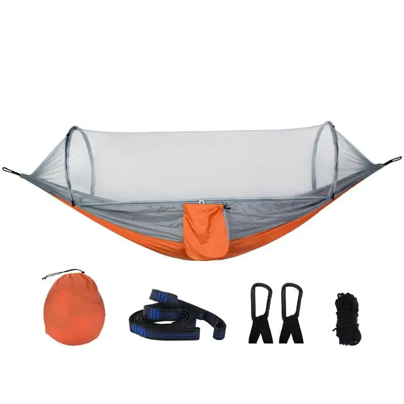 

NEW Outdoor Camping Hammock with Mosquito Net Parachute Fabric Tent Backpacking Travel Survival Hunting Sleeping Bed
