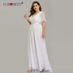 Плюс Размер свадебное платье 2019 когда-либо красивое пляжное простое ТРАПЕЦИЕВИДНОЕ шифоновое белое платье De mariée элегантное v-образный