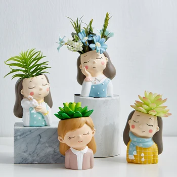 

Nordic Wind Creative Cute Cartoon Potted Home Living Room Desktop Decorations Simple Simulation Plant Flowerpot Accessories Gift