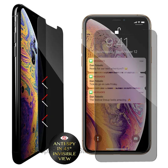 privacy screen protector for iphone xs glass for Apple i
