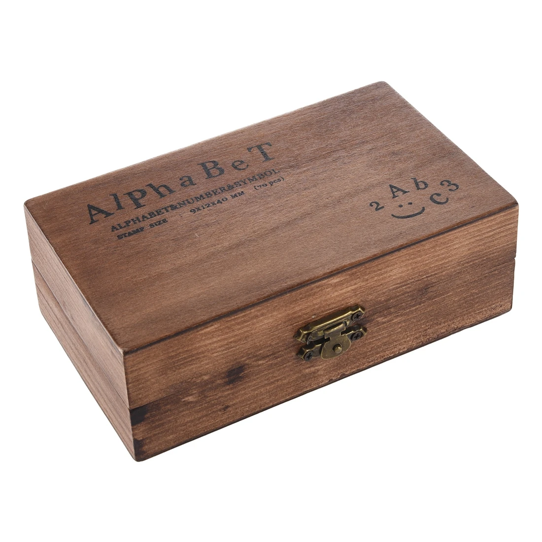 CNIM Hot Pack of 70pcs Rubber Stamps Set Vintage Wooden Box Case Alphabet Letters Number Craft (No Ink Pad Included) | Канцтовары для