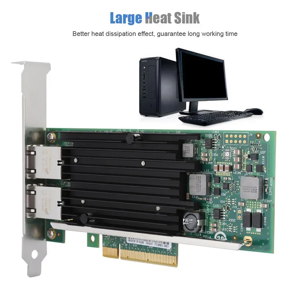 

10Gbps PCI-E 2-port Server Ethernet Network Card Adapter For intel X540-T2 PCI-E x8 Network Adapter Hot Sale