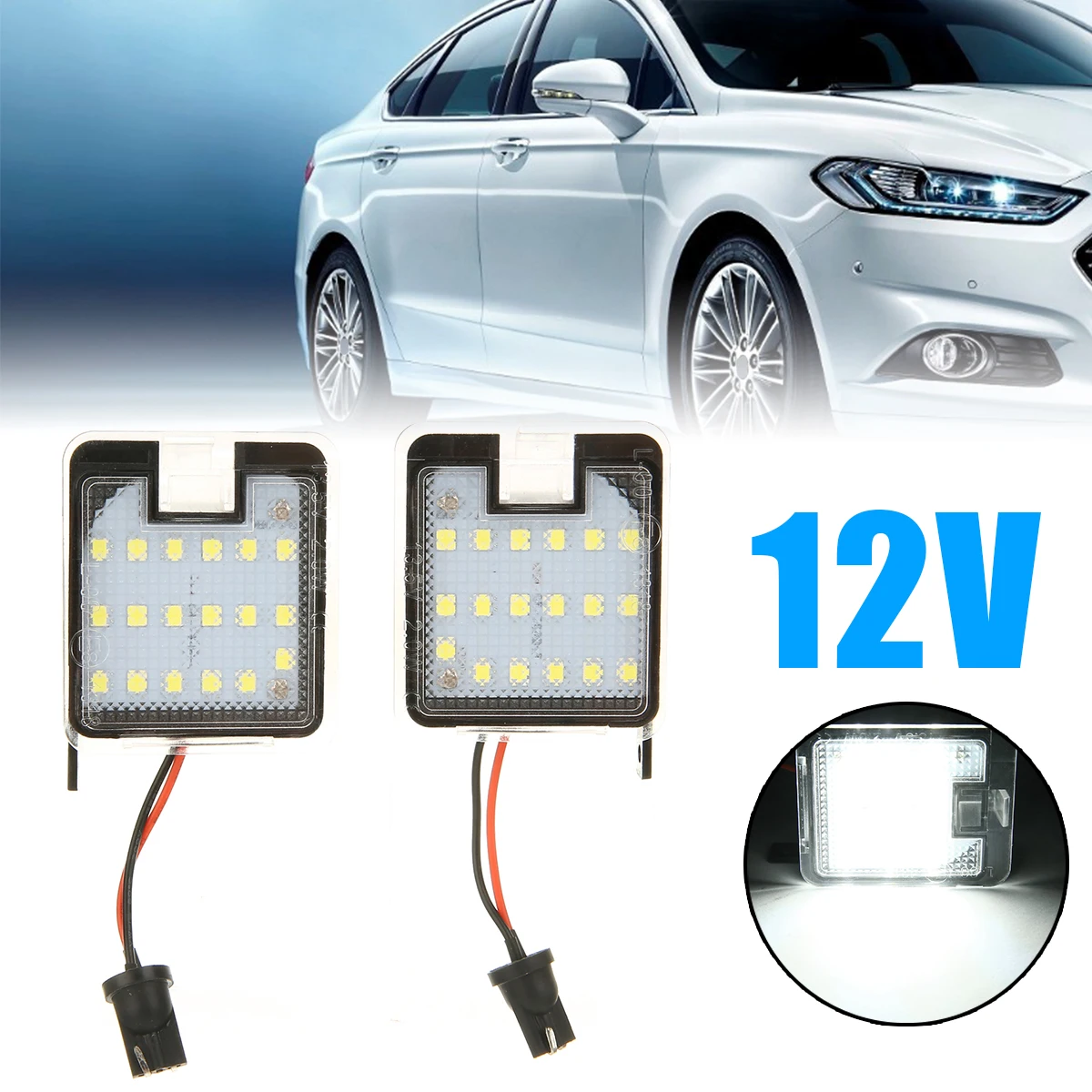 

For Ford Mondeo MK4 IV 2007-2014 2pcs LED Canbus Side Mirror Puddle Light Super White Car Signal Lamp 12V Mayitr