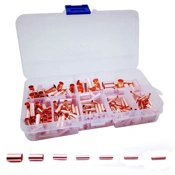 

1pc 250PCS Copper Connecting Tube Boxed Capillary Small Copper Tube Combination Direct Connection Pressure Pipe Cold Pressed