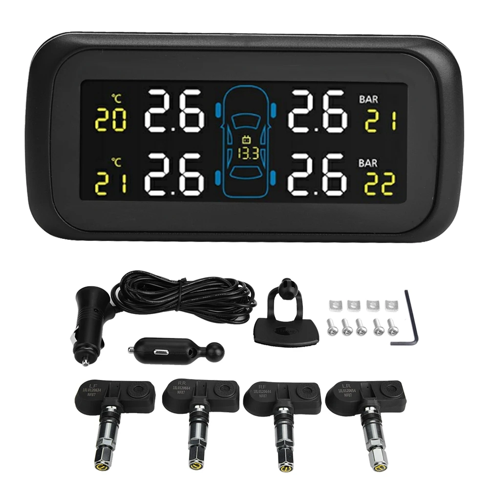 Автомобильная система контроля давления в шинах ABS TPMS ЖК дисплей прикуриватель