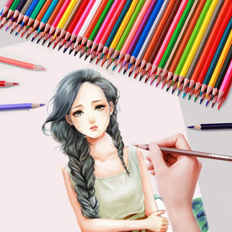 

18/24/36 Colors Student Watercolor Pencils DIY Barrel Color Pencils For Kids With Sharpener School Art Supplies Stationery