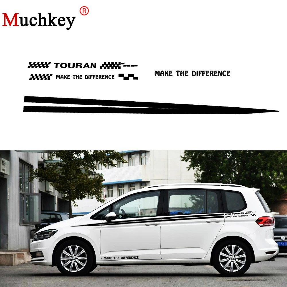 Per Volkswagen Vw Touran Car Sticker Auto Side Body Decal Sticker Decalcomanie Decorazione Auto Fai Da Te Adesivo Da Corsa Accessori Auto 280Cm