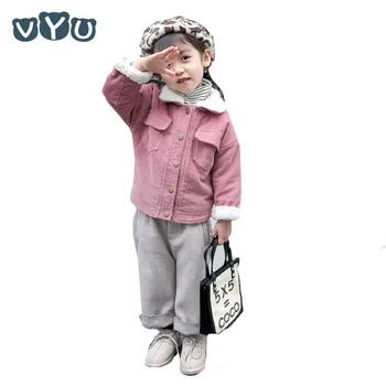 

2018 Fashion Kids Boys Girls Jacket Children Woolen Striped Coat Thicken Warm Outwear Korean Style Infant Clothes