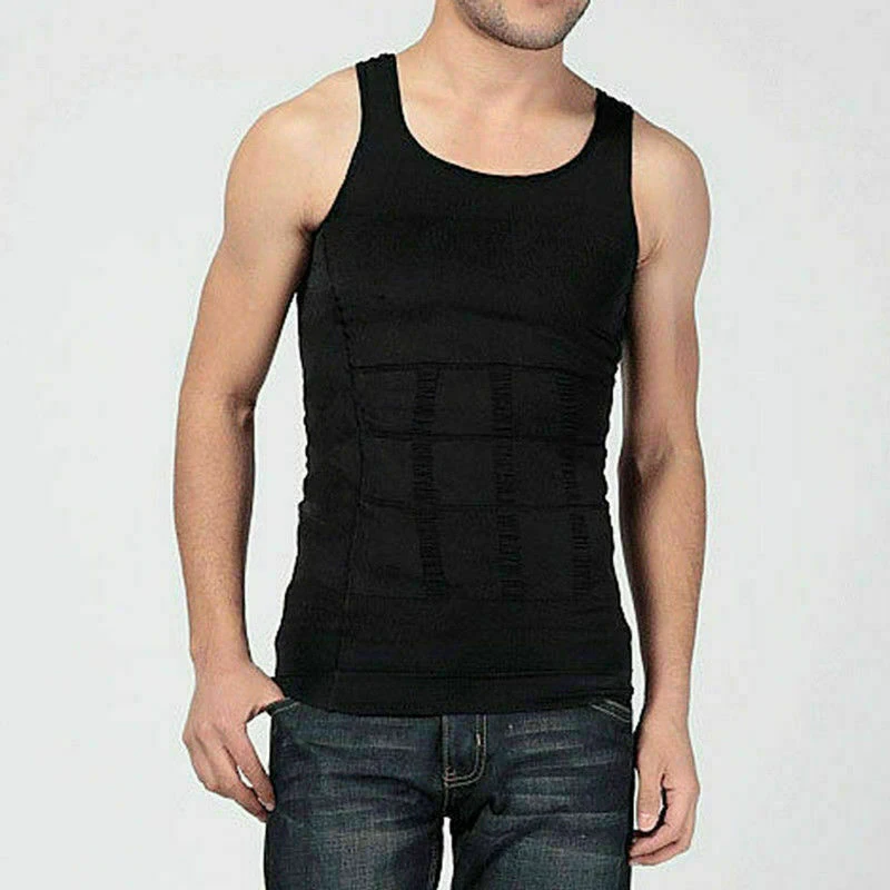 

BBYES Vest For Man Slimming Underwear Corset Solid Waist Cincher Bodysuit Black White Men Slimming Body Shaper Tummy Shaper
