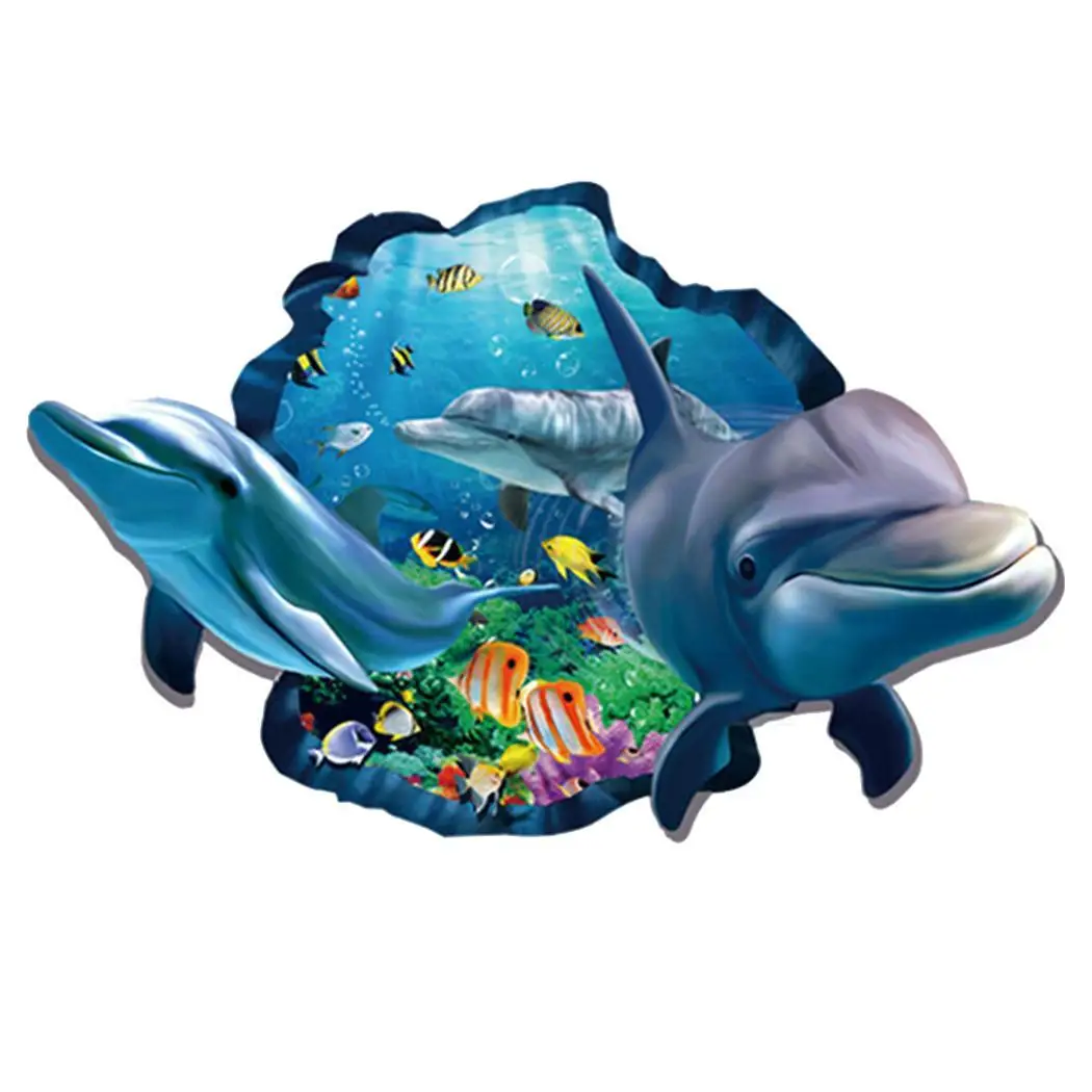 

PVC Effect Room Multicolor Wall Dolphin Fashion Stickers Bedroom Decoration Wall Home Fish etc Kids Room Living 3D