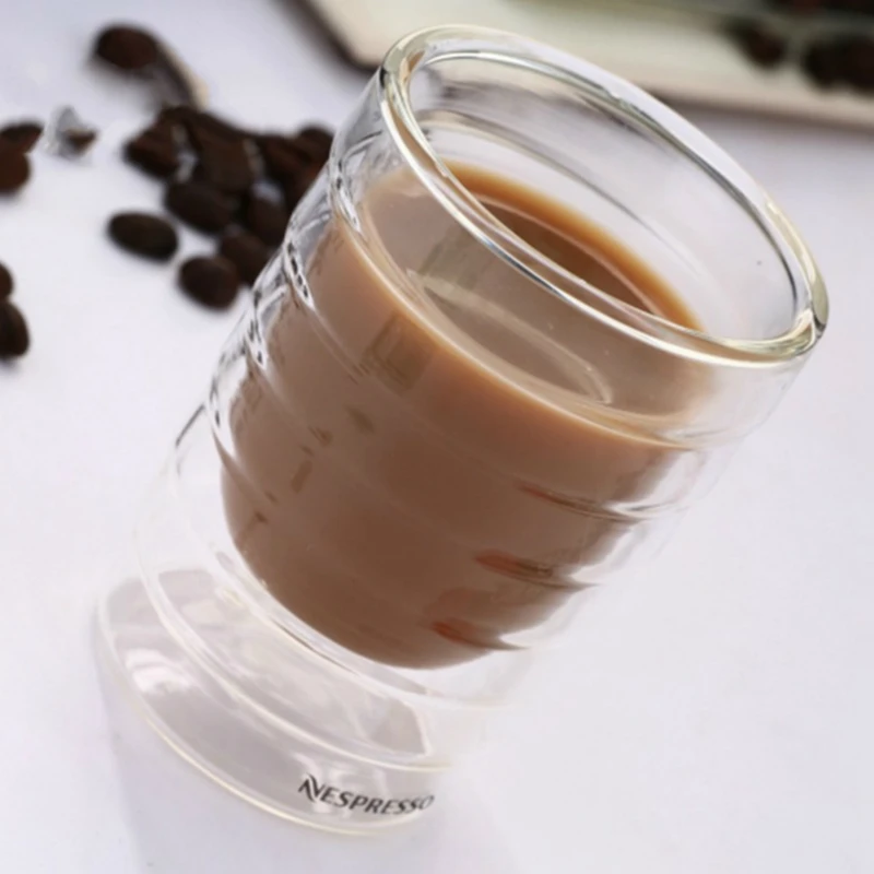 Стеклянная es Caneca ручная выдувная Двухстенная сыворотка протеин Canecas Nespresso