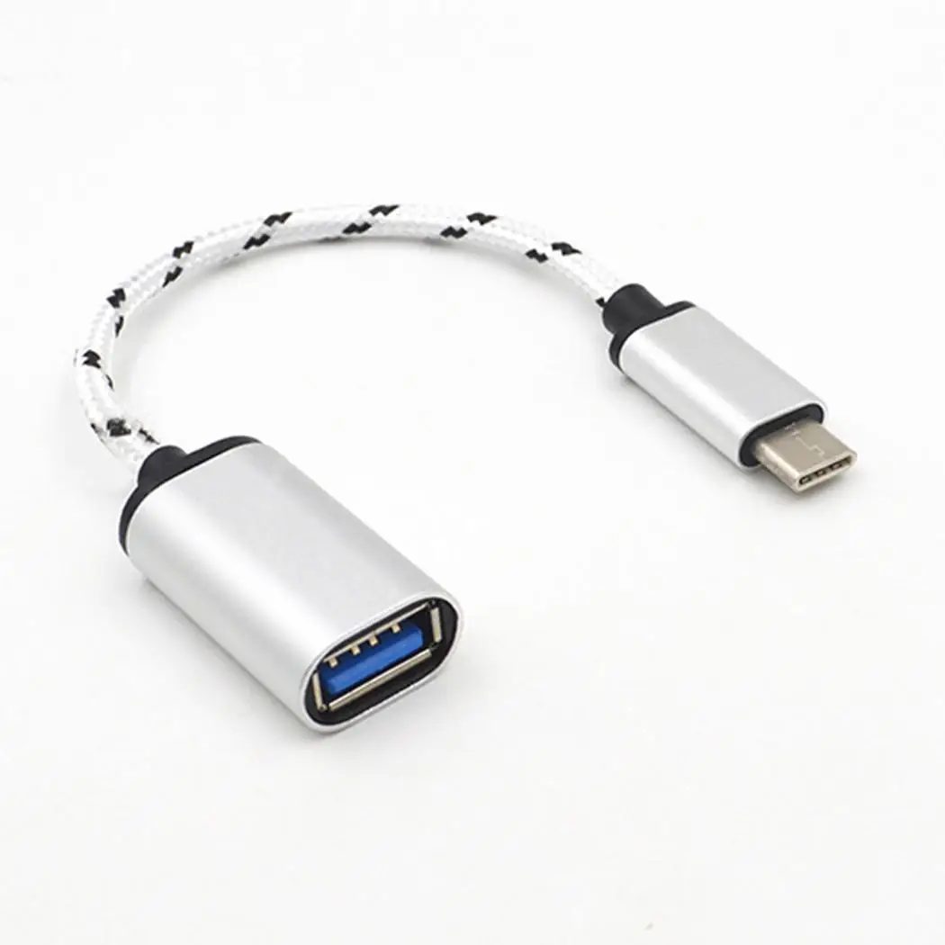 Тип C 3 1 к USB Женский нейлон 19 см 14 6 г Ткань адаптер конвертер один заголовок OTG
