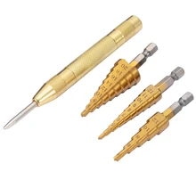 3pcs New High Strength Step Drill Bits HSS Large Cobalt Hole Titanium Cone Step Drill Bit Cutter With Pouch 3pcs New High Strength Step Drill Bits HSS Large Cobalt Hole Titanium Cone Step Drill Bit Cutter With Pouch