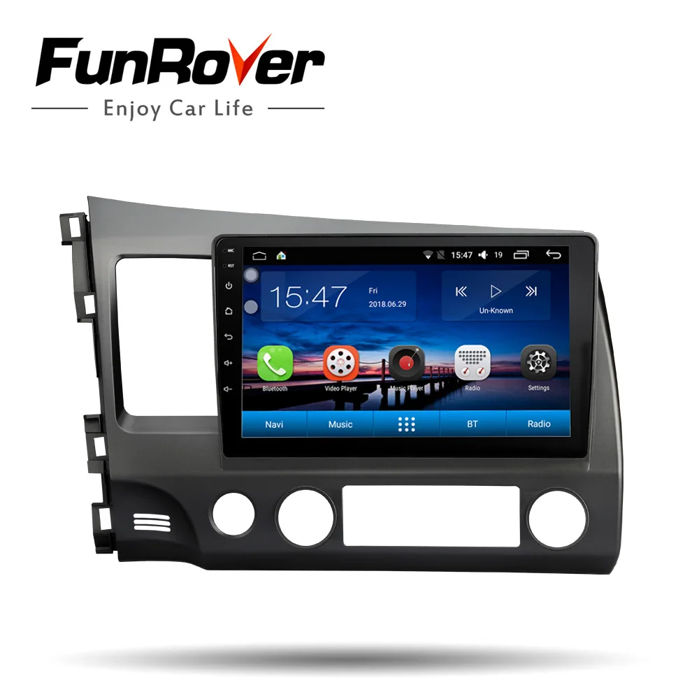 

Funrover Car Multimedia player android 8.0 2 din navigation for honda civic 2006-2011 Left driving Car DVD radio stereo GPS Navi