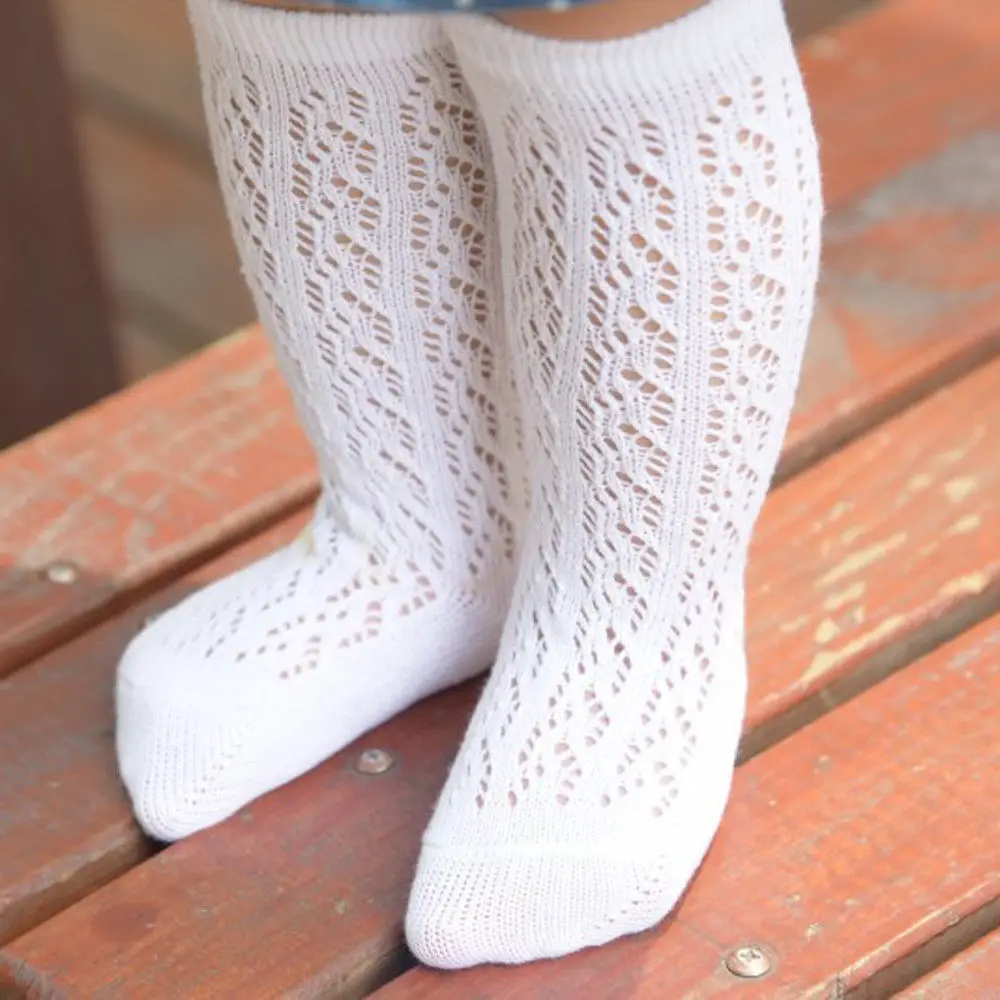 

New Soft Cotton Stockings Baby Infant Girl Non-Slip Knee High White Stocking Lace Princess Long Tube Booties