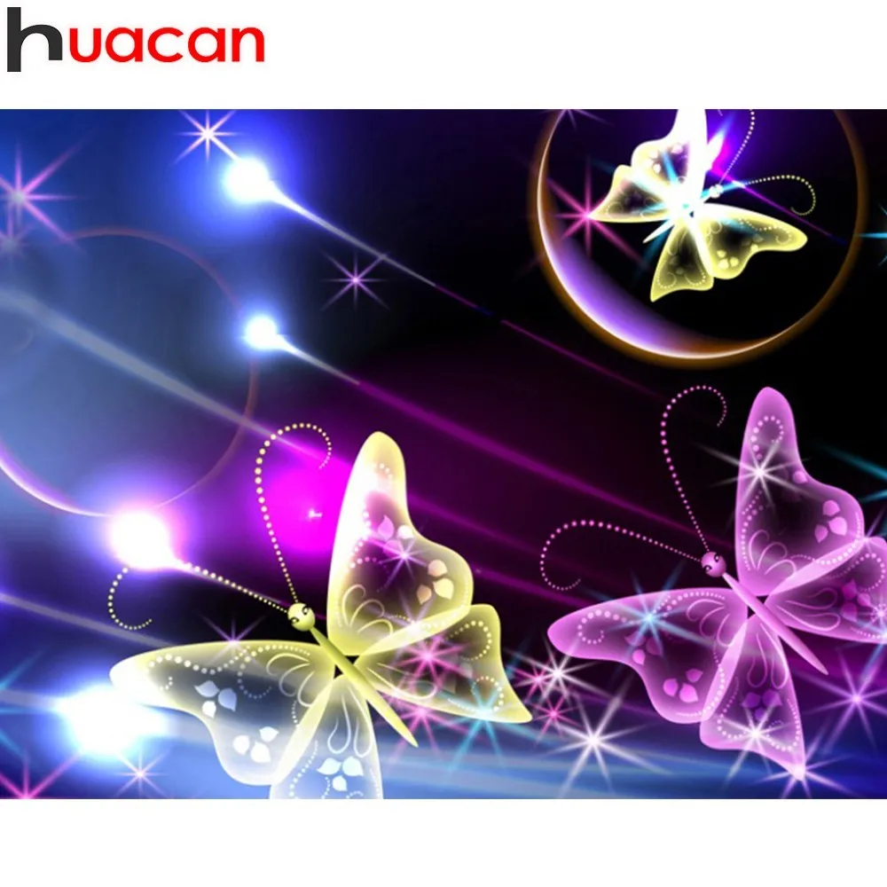 

HUACAN 5DDIY Diamond Painting Full Square Butterfly Diamond Mosaic Animal Diamond Embroidery Cross Stitch Resin Drill Home Decor