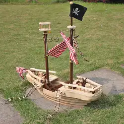 Большой деревянный пиратский корабль игрушка для детей многоцветный ВУДКРАФТ строительный комплект корабль деревянная модель