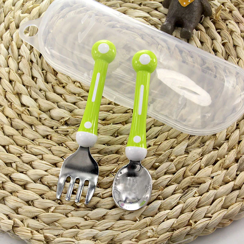 

Cartoon Puppy Children Fork And Spoon Stainless Steel Baby Training Gift Tableware Set