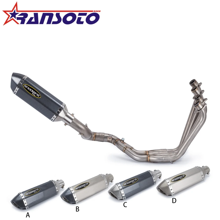 

RANSOTO Motorcycle Exhaust Full system pipe FOR Honda CBR650F CBR650 CB650F 2014-2018 with exhaust