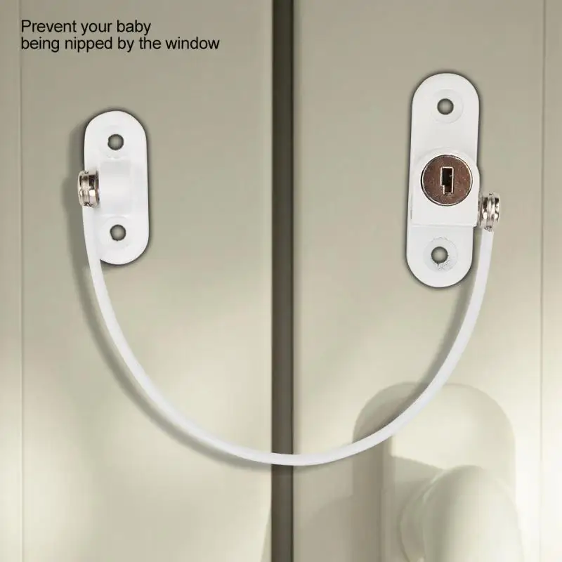 

Long Durable Sturdy Window Security Lock with Key Keep Baby Safe for Window Safety Kids Safety Doors Lock Key Prevent Children