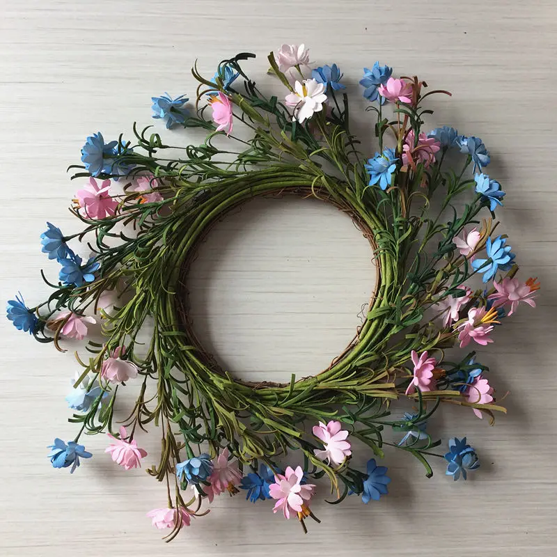 

1pc/lot 18 Inch Wild Floral Twig Door Wreath for Spring Front Door Decoration Free Shipping