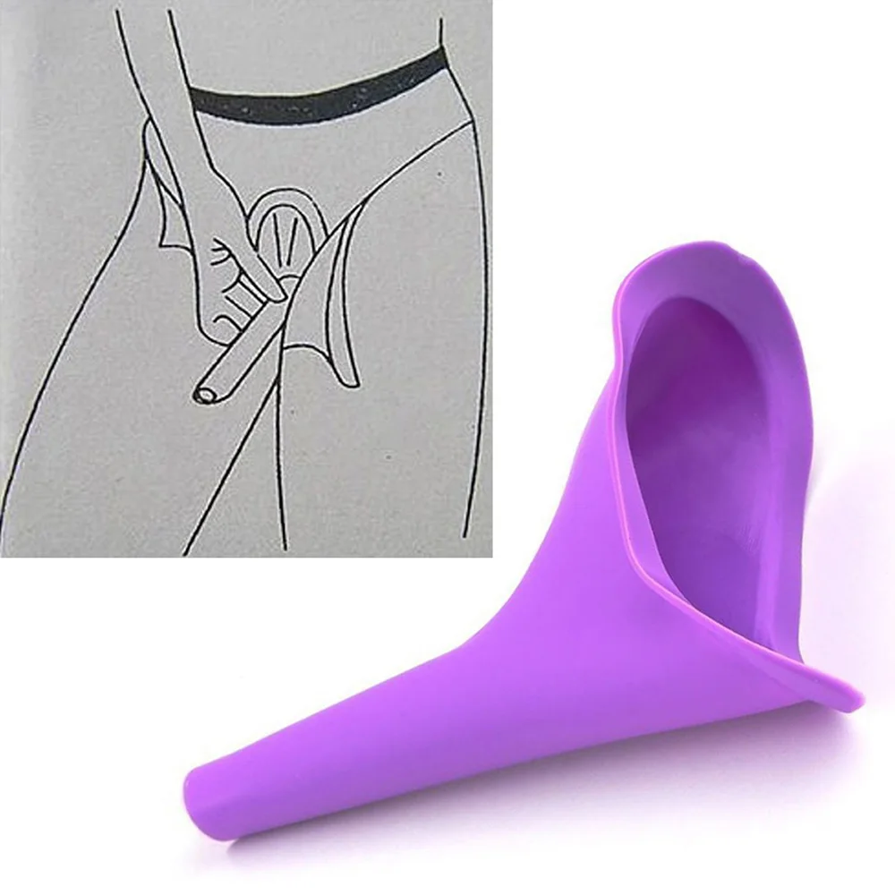 

New Women Urinal Outdoor Camping Travel Soft Silicone Urination Device Portable Travel Accessory for Women Stand Up & Pee