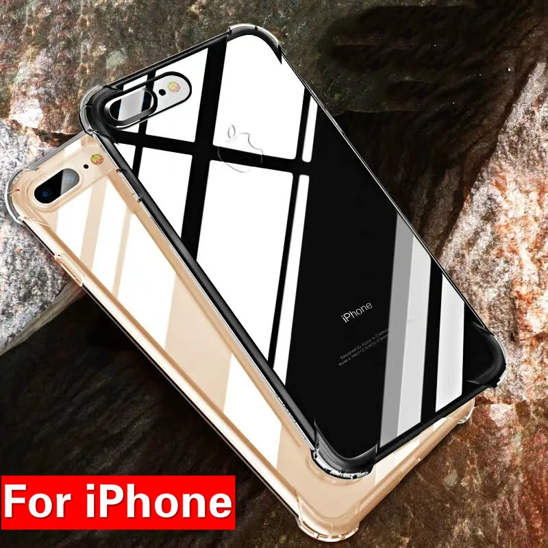 

Super Shockproof Clear Soft TPU Cases for iPhone X XS XR MAX 6 7 8 Plus 6SPlus 7Plus 8Plus 5 5S SE Luxury Cell Phone Back Cover