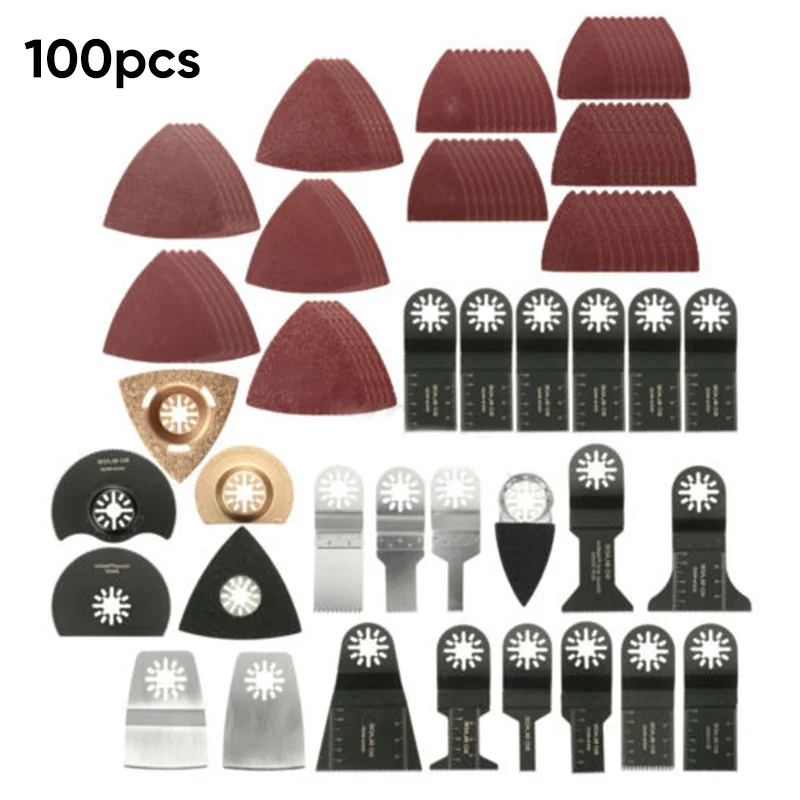 

100pcs/Set Oscillating Saw Blades Multi-tool Accessories Kit For Fein Makita sand paper sand disc tool sets