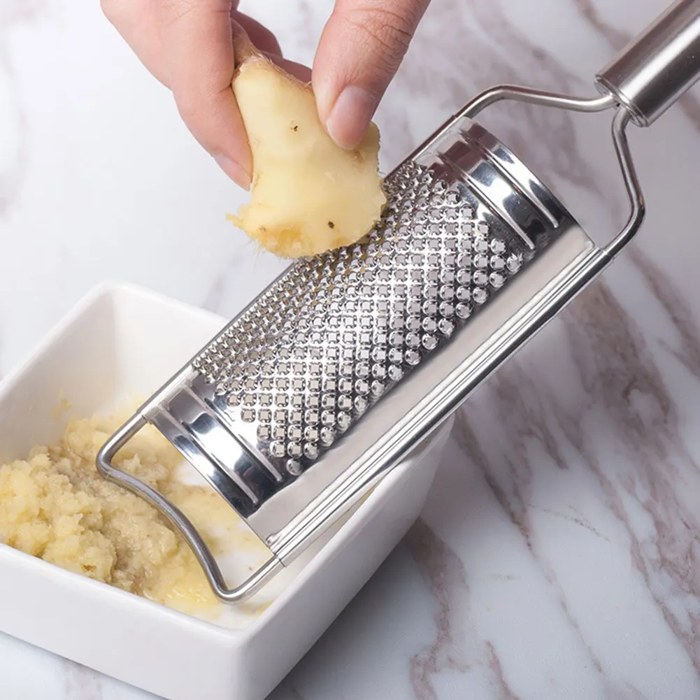 

Cheese Grater Garlic Ginger Chocolate Slicer Fine Mesh Stainless Steel Long Handle Potato Grinder Kitchen Tool 26.2x5.8cm #05