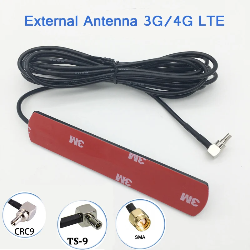 

3G 4G LTE wifi patch antenna 700-2600MHz TS9 CRC9 SMA male connector with 3 meter 5 meter extension cable for modem and router