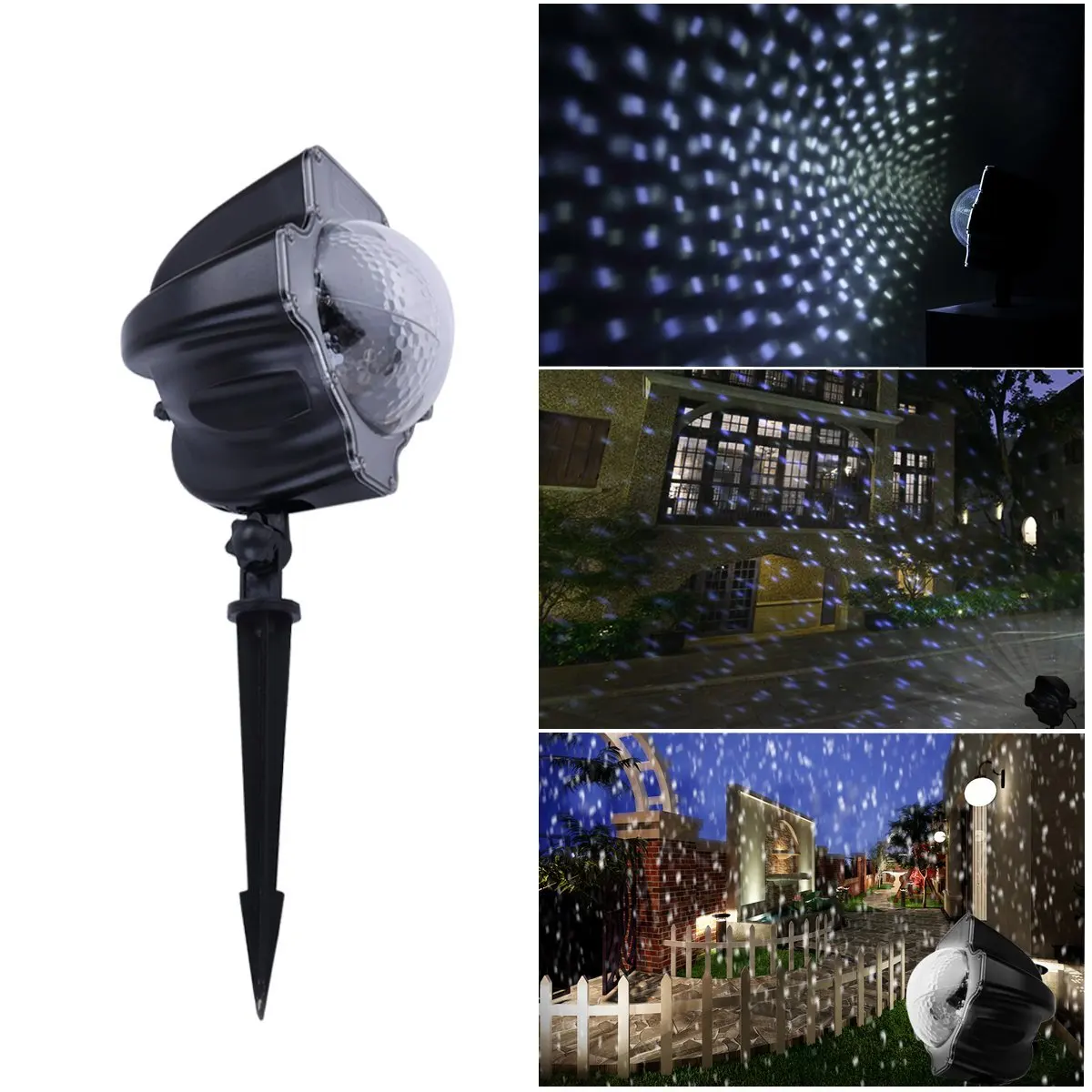 

LED Film Projector Light Rotating Snowflake Pattern Lawn Garden Lamp Outdoor Snowflake Projector Light Holiday Decor