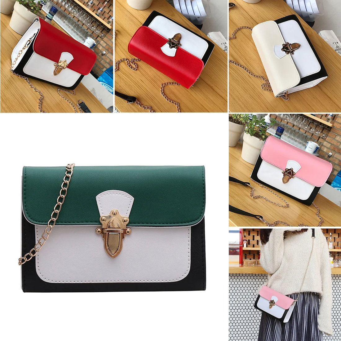 

designer brand bags women leather Chain Solid Shoulder Bag mini bags Woman Messenger Bag purses and